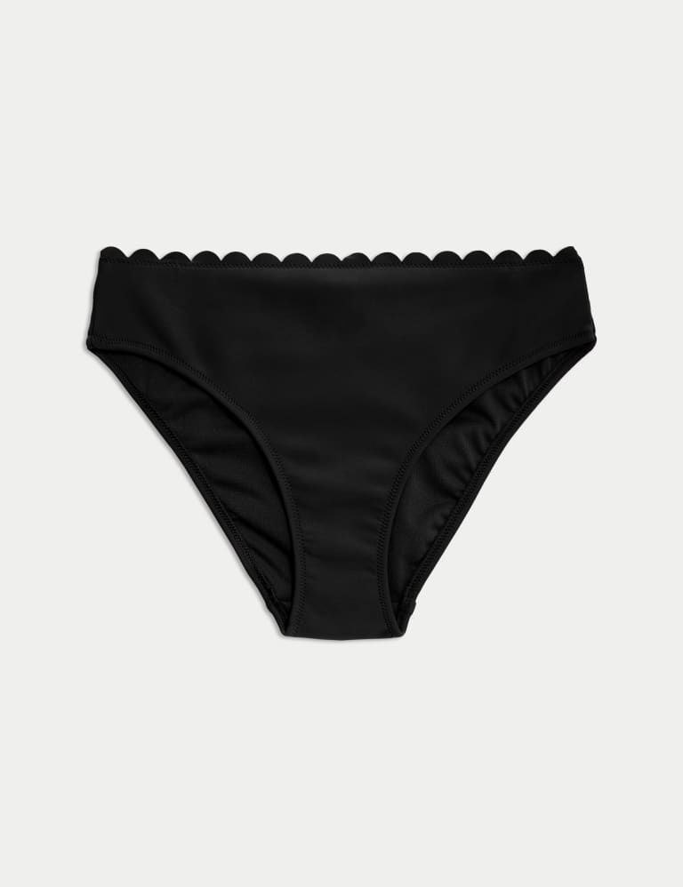 Neoprene Scallop High Leg Bikini Bottoms 1 of 1