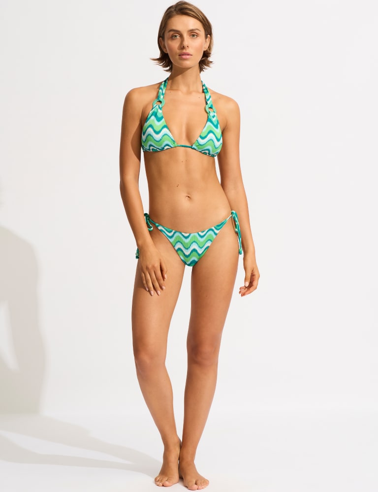 Neue Wave Textured Padded Triangle Bikini Top 2 of 7