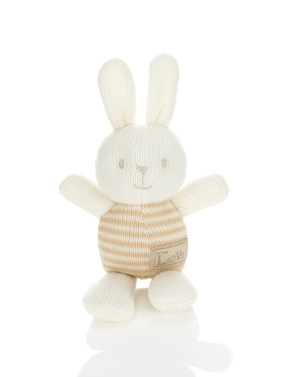 Neutral Knitted Rabbit Toy Image 1 of 2