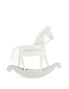 New Baby 3D Rocking Horse Card Image 2 of 3
