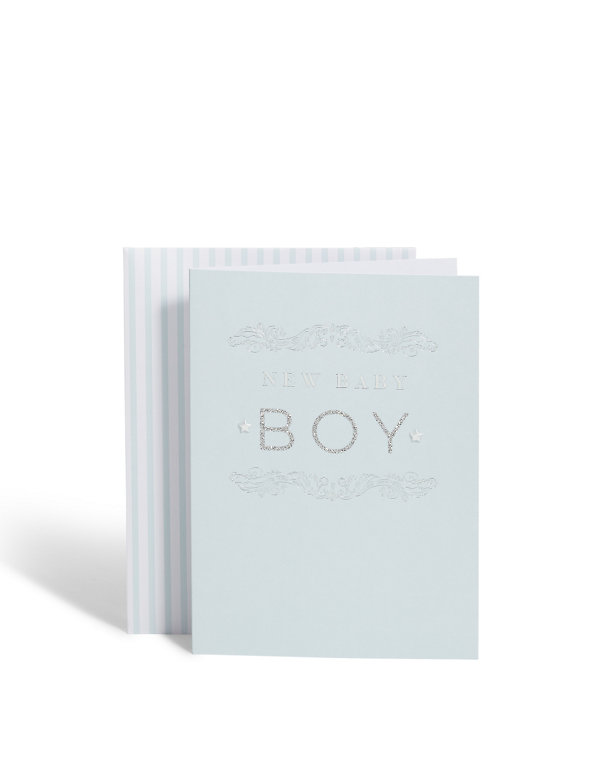 New Baby Boy Blue Pearl Card Image 1 of 2