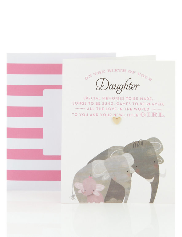 New Baby Girl Congratulations Card Image 1 of 2