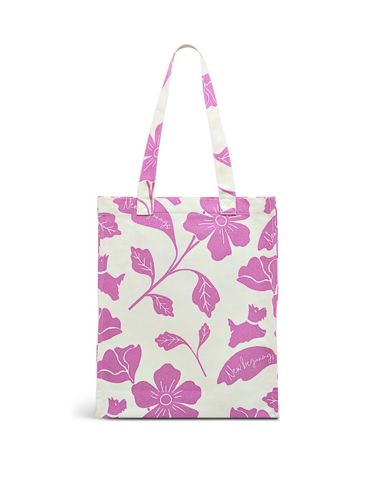 New Beginnings Canvas Floral Tote Bag 2 of 4