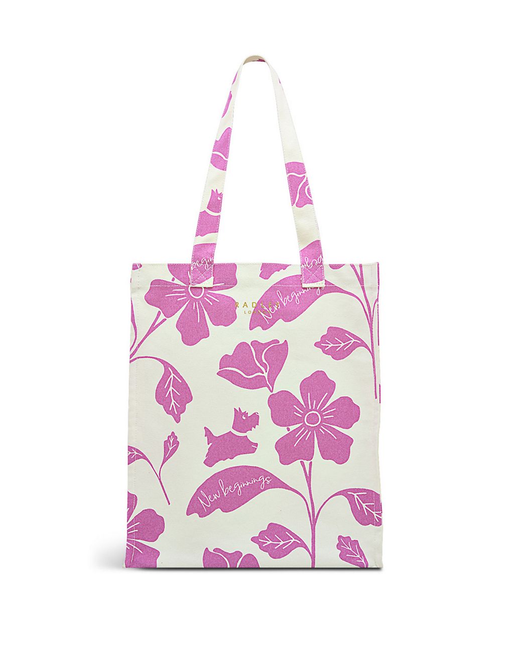 New Beginnings Canvas Floral Tote Bag 3 of 4