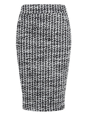 New Wool Blend Houndstooth Pencil Skirt Image 2 of 6