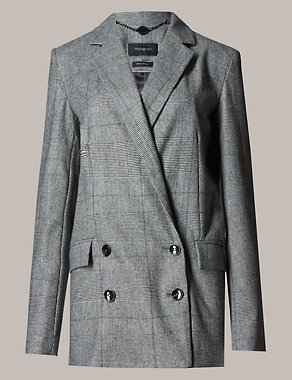 New Wool Blend Prince of Wales Checked Blazer Image 2 of 4