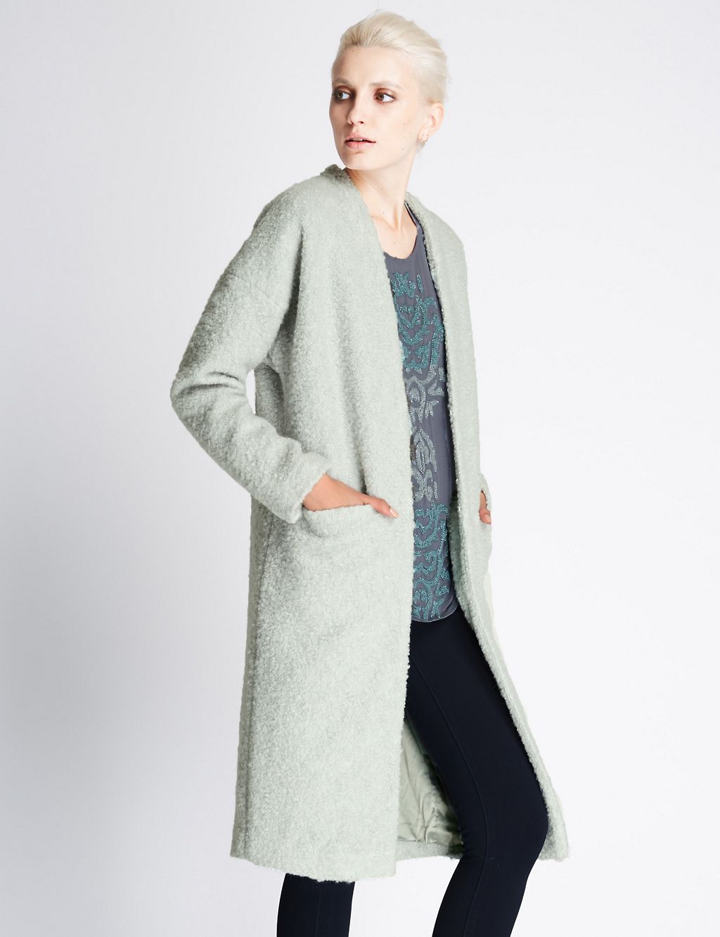 New Wool Blend Textured Overcoat 2 of 4