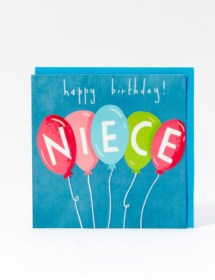 Niece Balloons Birthday Card M&S