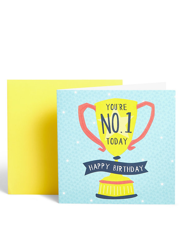 No. 1 Trophy Birthday Card Image 1 of 2