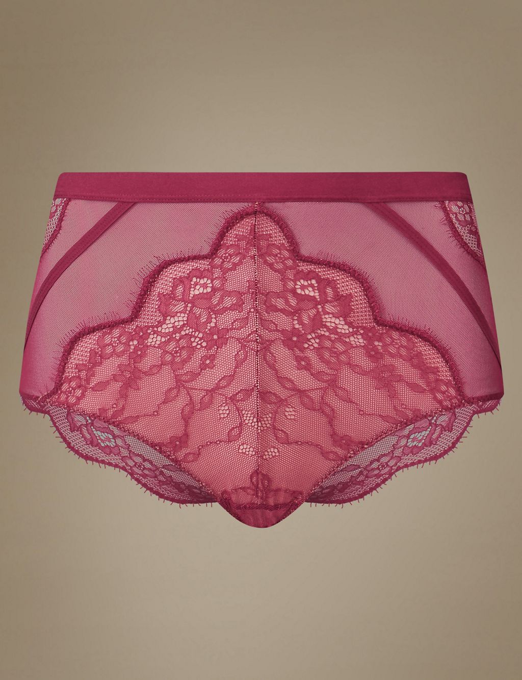 No VPL Eyelash Lace High Waisted Knickers 1 of 4