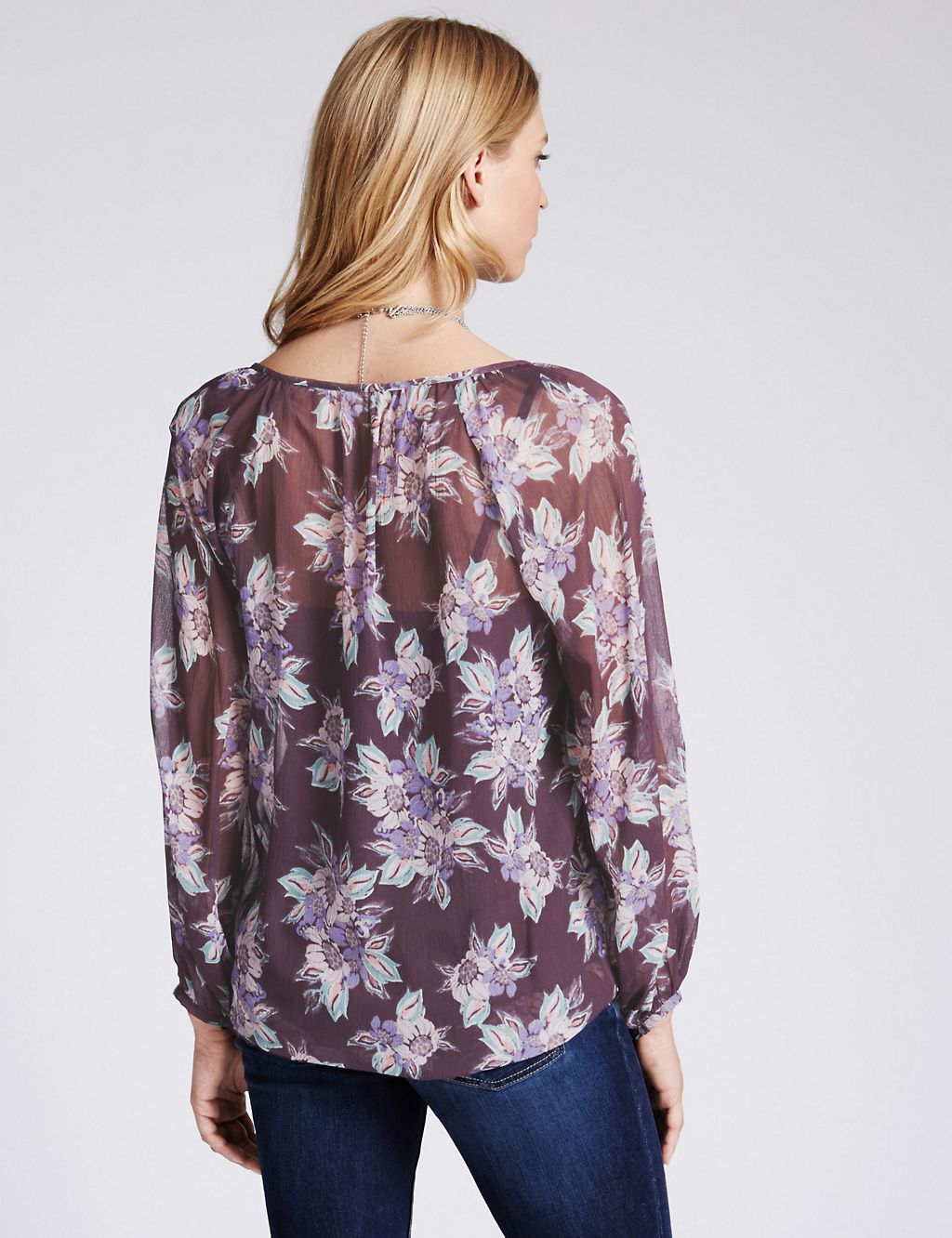 Non- Iron Floral Print Blouse with Camisole 4 of 4