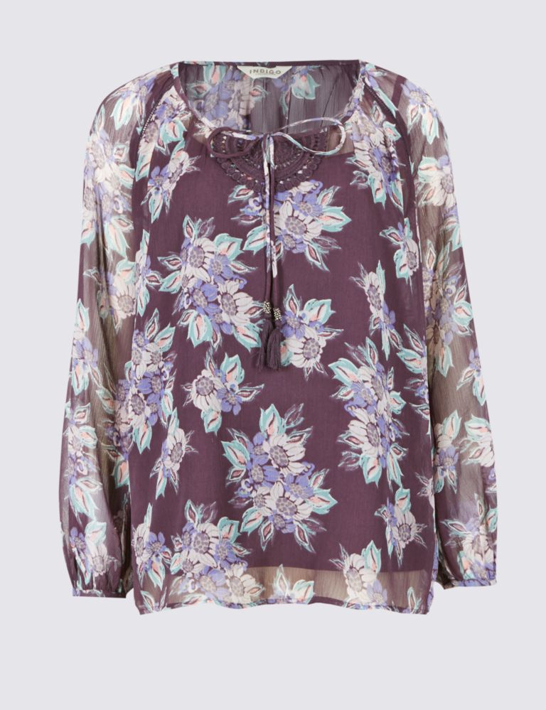 Non- Iron Floral Print Blouse with Camisole 3 of 4
