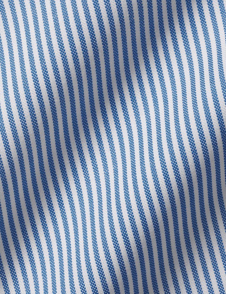 Non Iron Pure Cotton Striped Oxford Shirt 6 of 6
