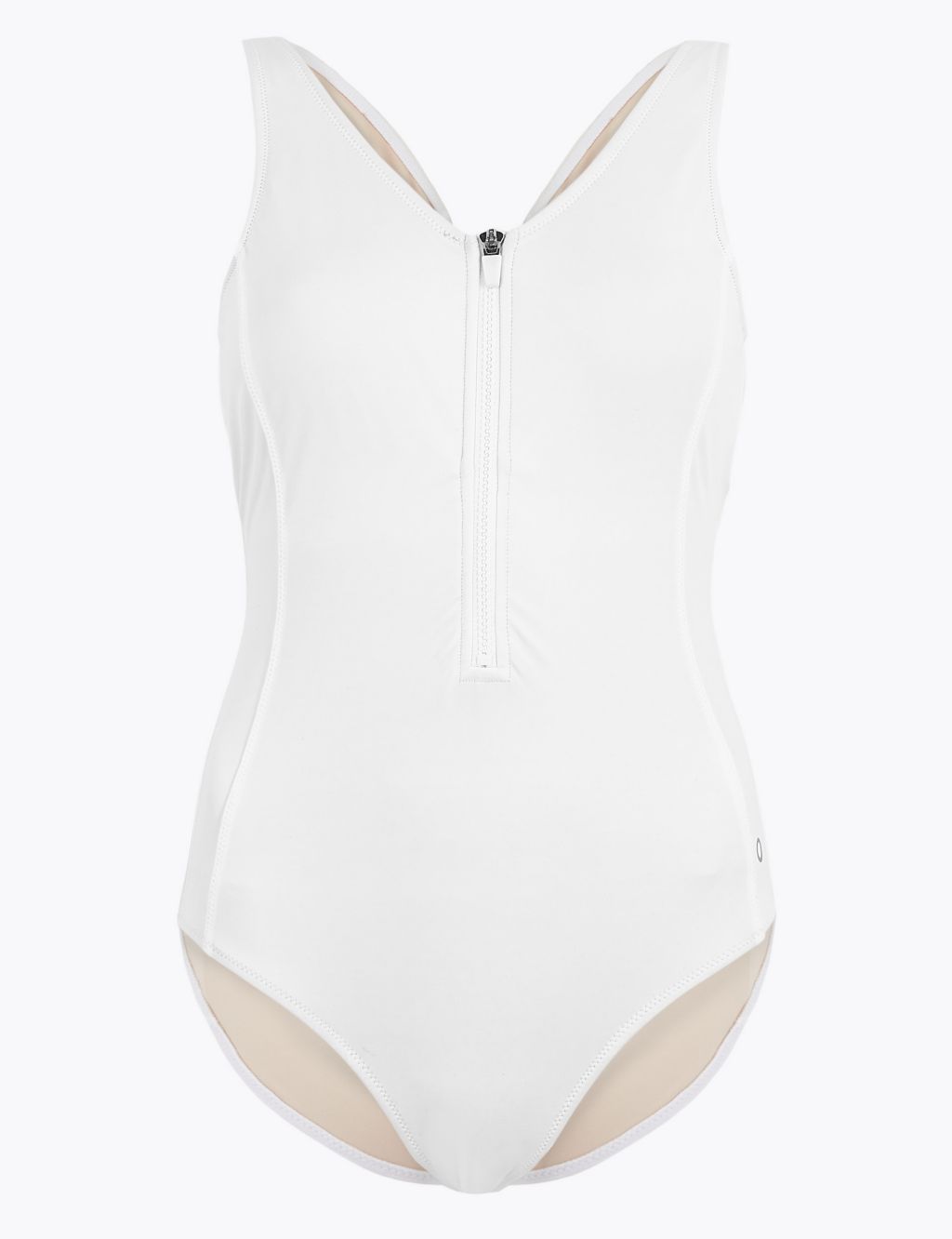 Non-Padded Zip Front Plunge Swimsuit 1 of 7