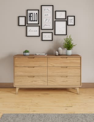 6 drawer deals oak dresser