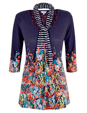 Nordic Floral Border Tunic with Scarf Image 2 of 6