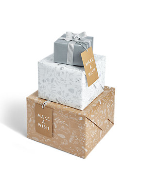 Nordic Noel Set Of 3 Kraft & Silver Illustration Christmas Wrap Pack Image 2 of 6