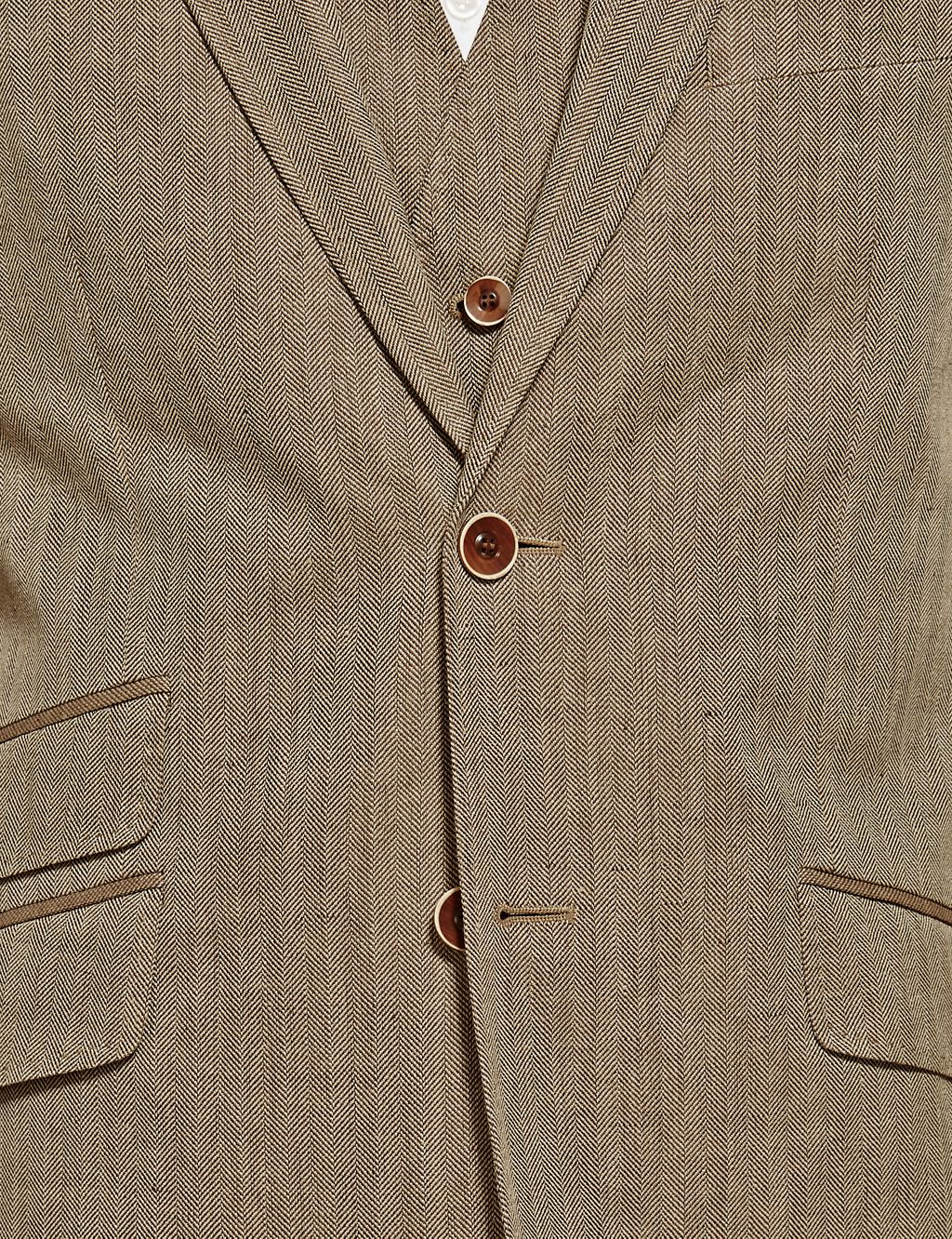 Notch Lapel 2 Button Herringbone Jacket with Wool 4 of 9