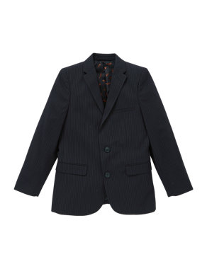 Notch Lapel 2 Button Striped Jacket (5-14 Years) Image 2 of 8