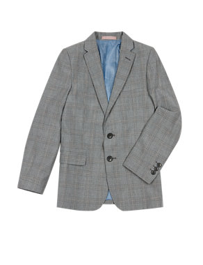 Notch Lapel Checked 2 Button Blazer (5-14 Years) Image 2 of 3