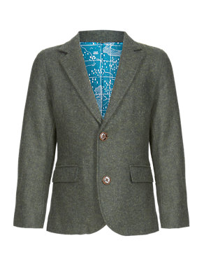 Notch Lapel Tweed Jacket with Wool (1-7 Years) Image 2 of 4