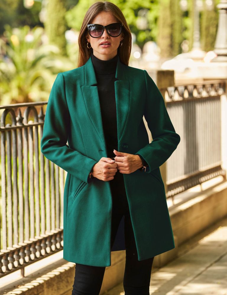 Notch Neck Single Breasted Tailored Coat