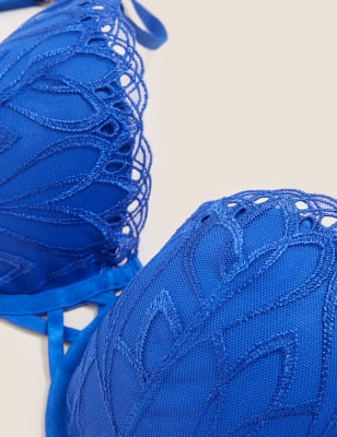 Details about    NM&S Autograph Size 32A Black Swiss Designed Embroidery Padded Balcony Bra Bnwt 