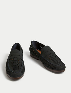 Nubuck Leather Slip-On Loafers Image 2 of 4