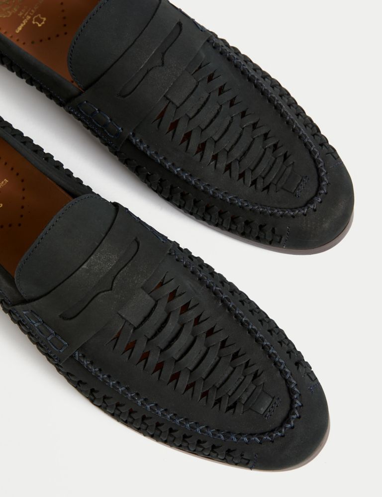 Nubuck Leather Slip-On Loafers 3 of 4
