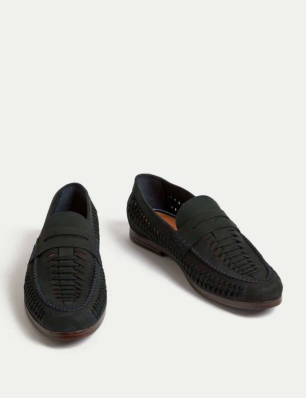 Nubuck Leather Slip-On Loafers 1 of 4