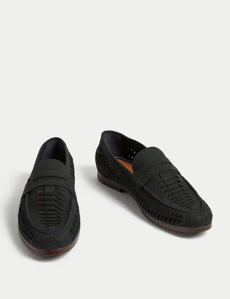 Nubuck Leather Slip-On Loafers 2 of 4