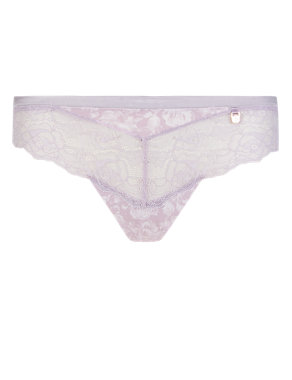 Nude Rose™ No VPL Low Rise Thong with French Designed Rose Lace & Silk Trims Image 2 of 4