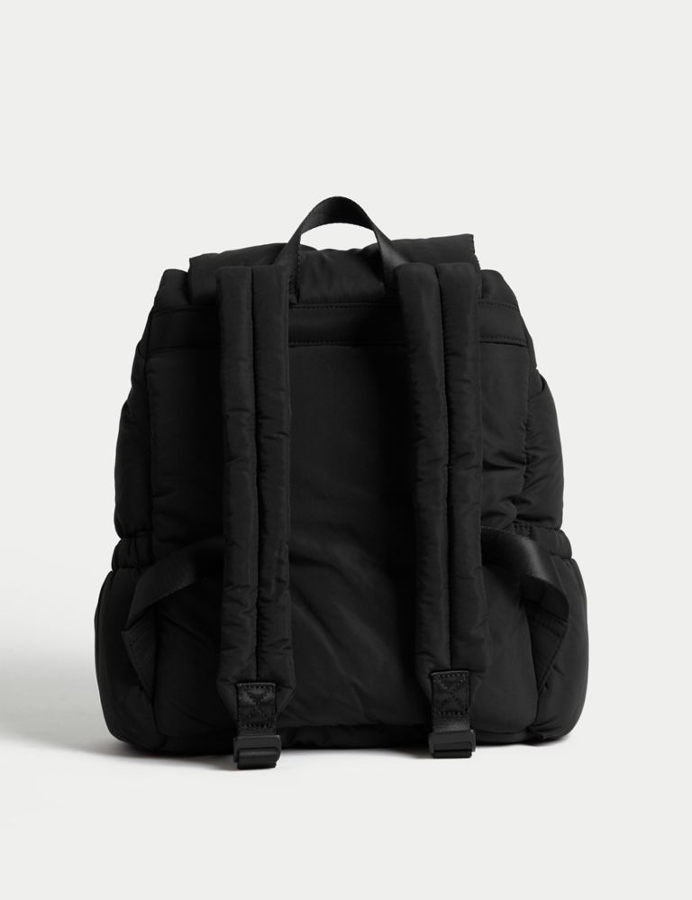 Nylon Drawstring Padded Backpack 3 of 4