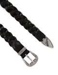 Leather Braided Belt With Buckle Closure