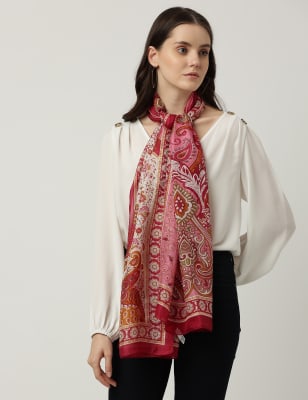 Silk scarf print shirt