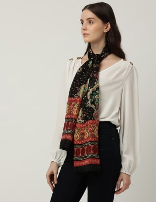 Silk scarf print shirt