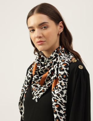 Animal print silk clearance scarf