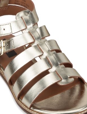 Gold platino gladiator shoe