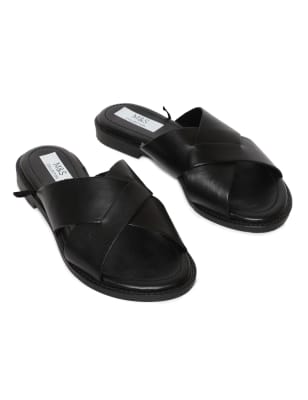 Marks and spencer online leather slippers