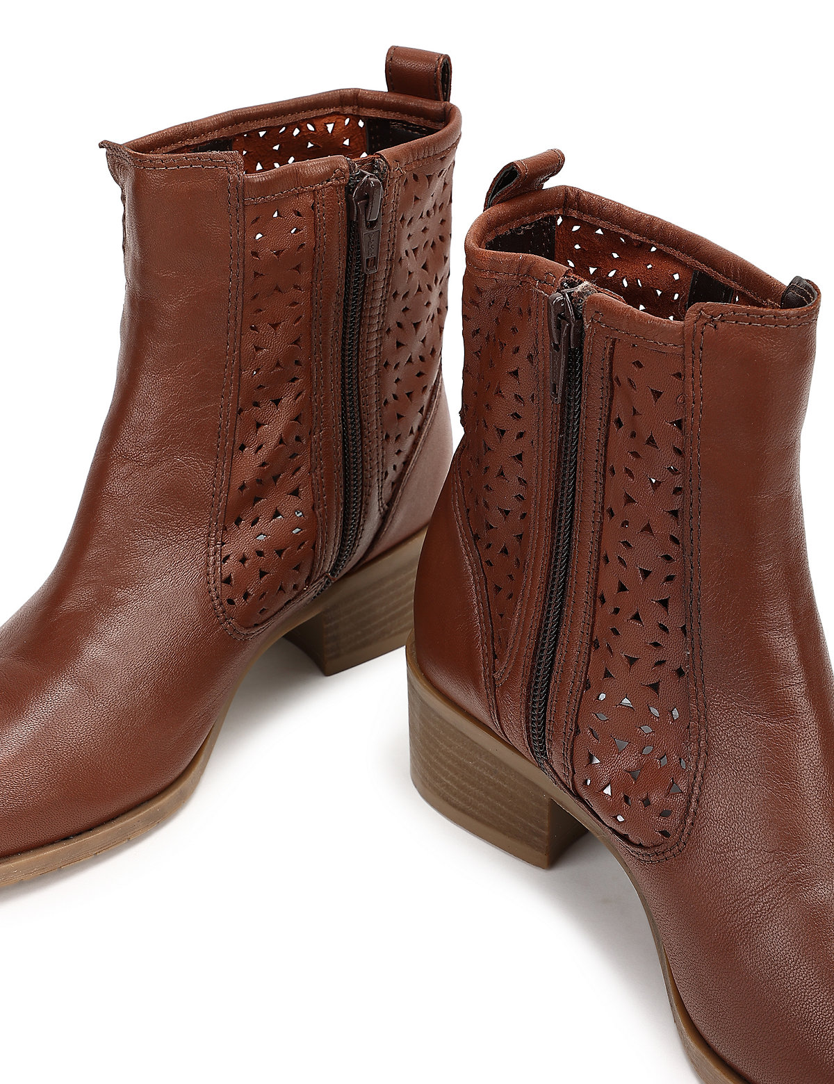 Pure Leather Laser Cut High Boots