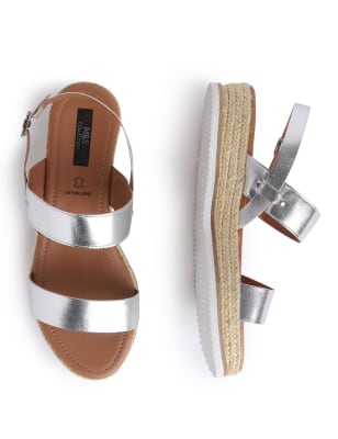 Silver best sale leather sandals