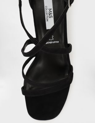 Black sandal heels cheap with ankle strap