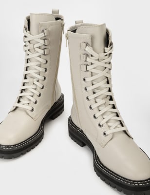 lace up flat boots ladies