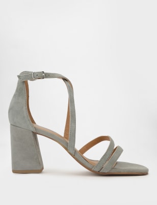 Grey suede heels with ankle cheap strap