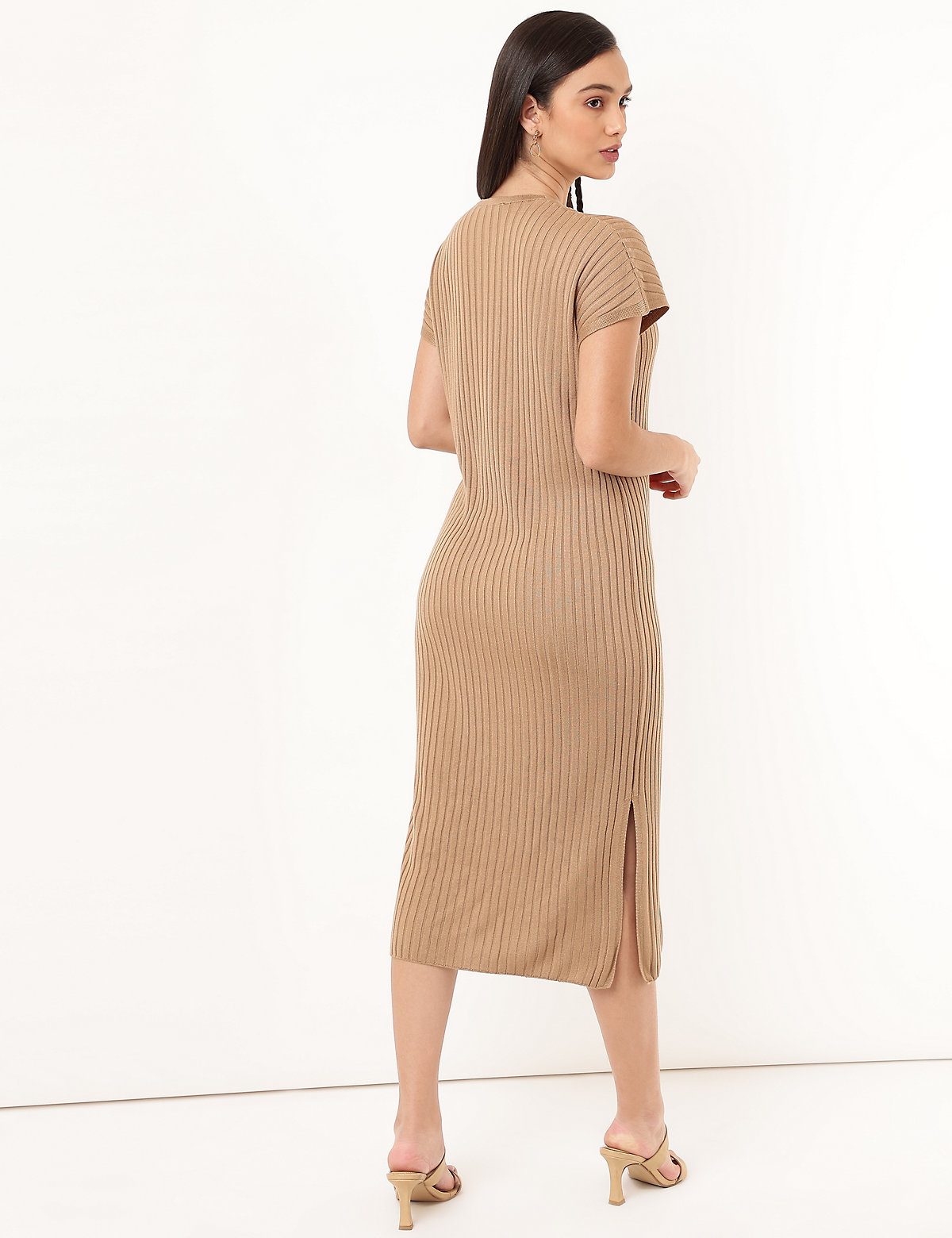 Viscose Mix Striped Knitted Dress