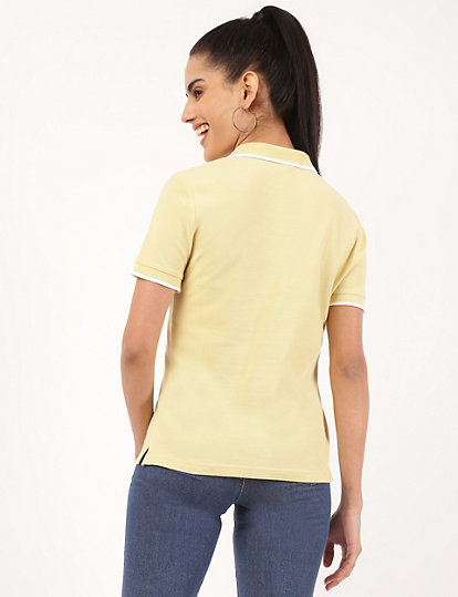 Pure Cotton Polo Neck T-Shirt