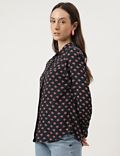 Pure Poly Floral Print Spread Collar Blouse