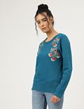 Embroidered Round Neck Sweatshirt