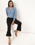 Pure Lyocell Plain V Neck Top