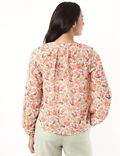 Pure Poly Floral Key Hole Neck Top